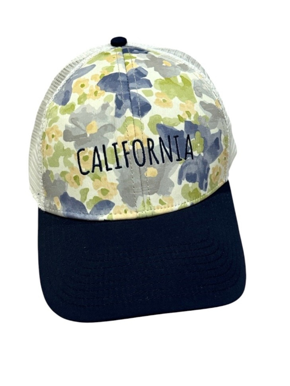 The Game “California” Navy & Yellow Floral Hat NWT